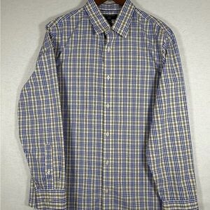 Banana Republic Blue and Cream Checkered Shirt